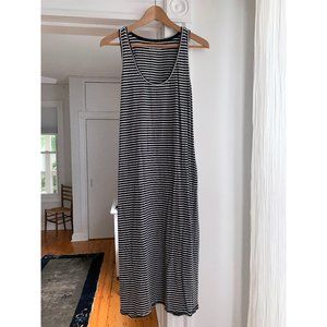 Everlane "The Cotton Tank Dress" in classic Navy and White Stripe Maxi sz M